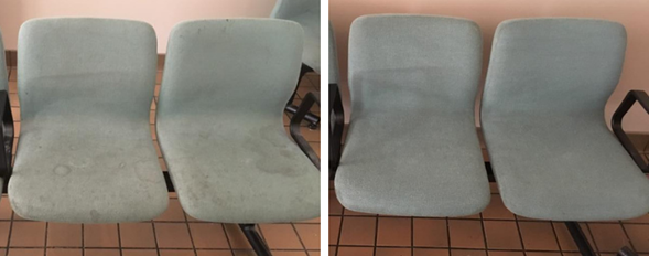 before and after upholstery cleaning images in Merced Ca